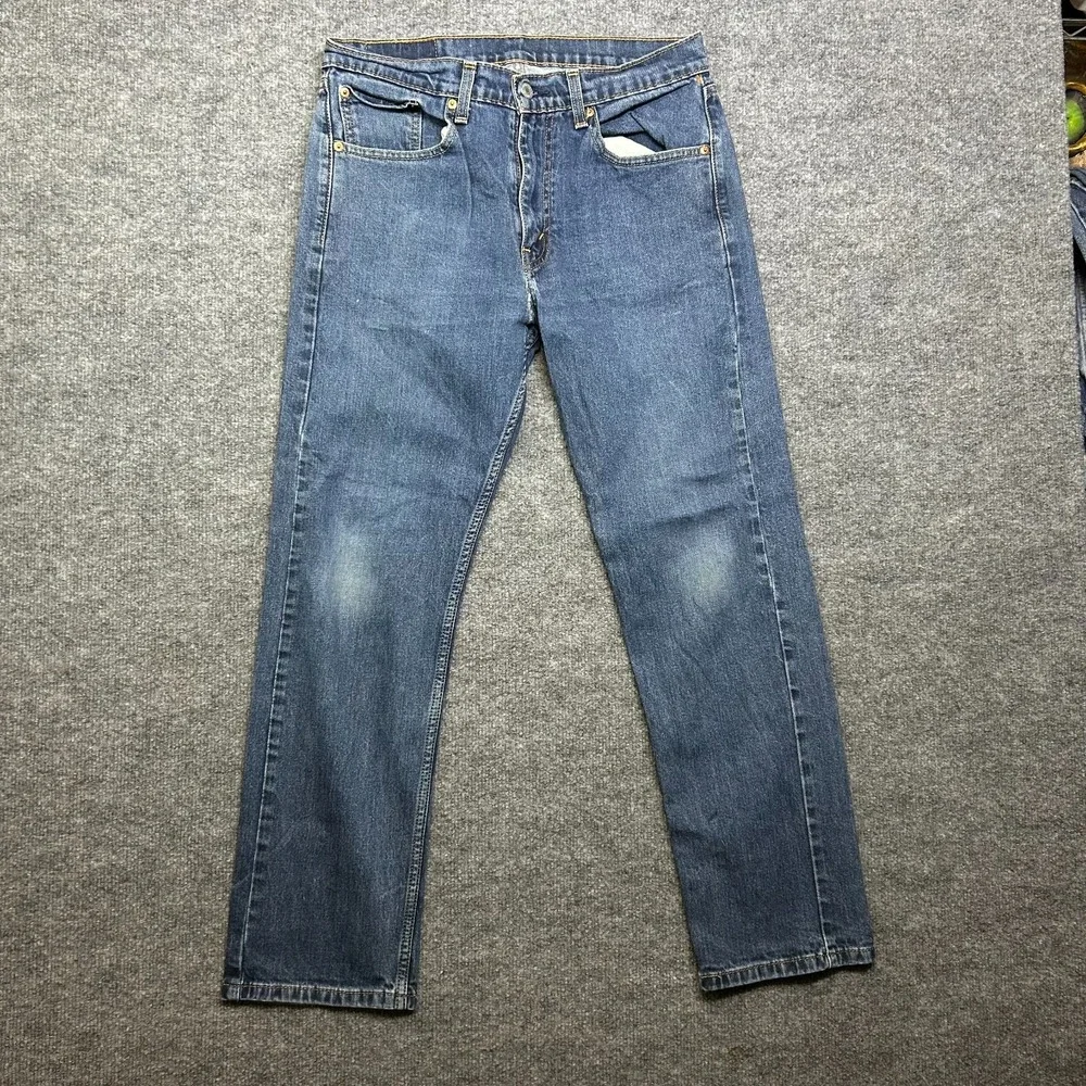 Levi's 505 Straight Jeans Men's Blue Denim Pockets Classic Zip Fly Y2K - 32X28.5